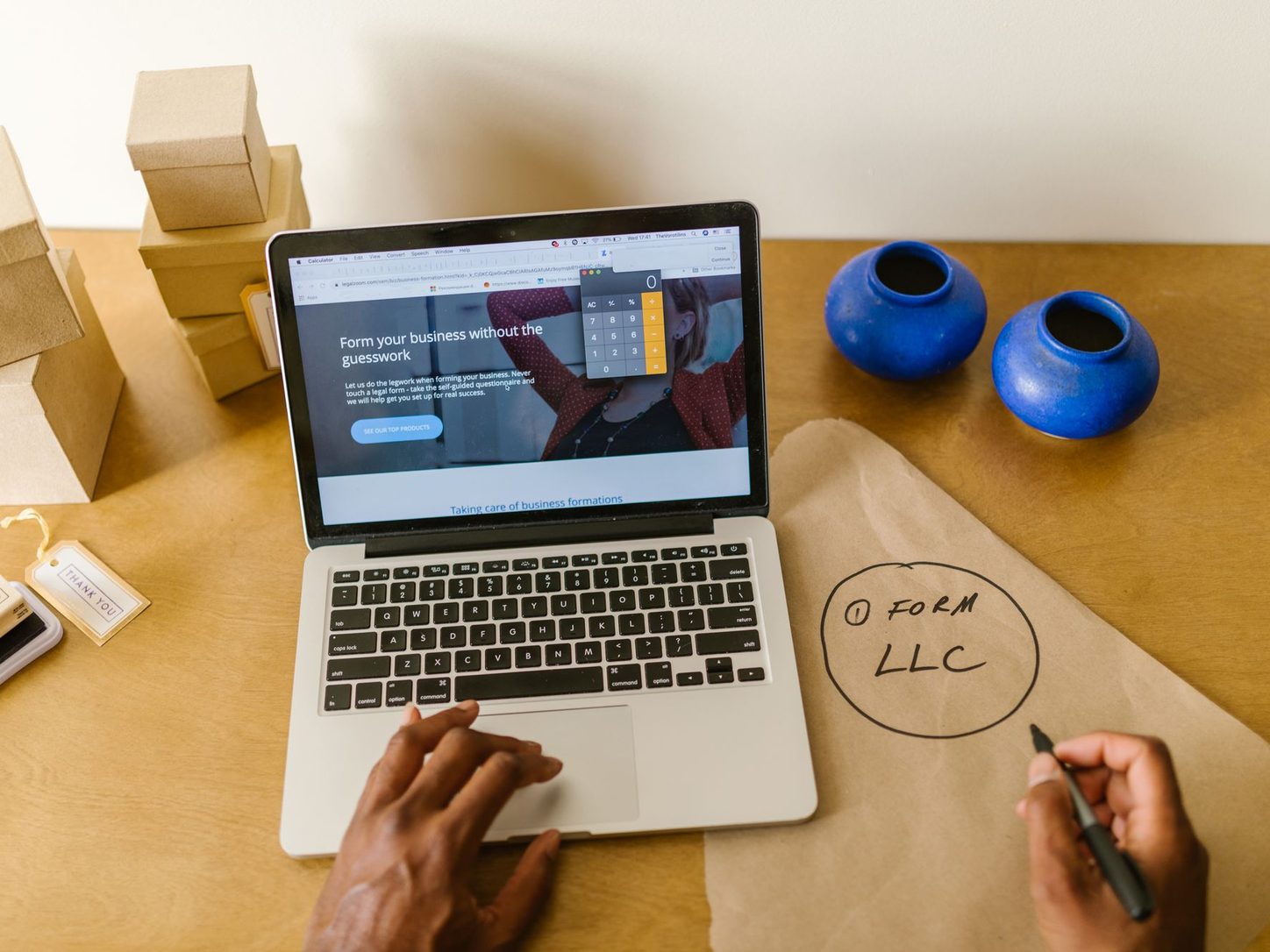 Business owner preparing an online shop